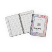 Comprehensive Novel Planner with Floral Design Spiral Bound Writing Organizer for Authors and Writers